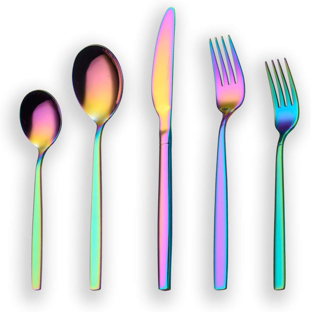 Rainbow Flatware Set — original Berglander Amazon.ca product photo